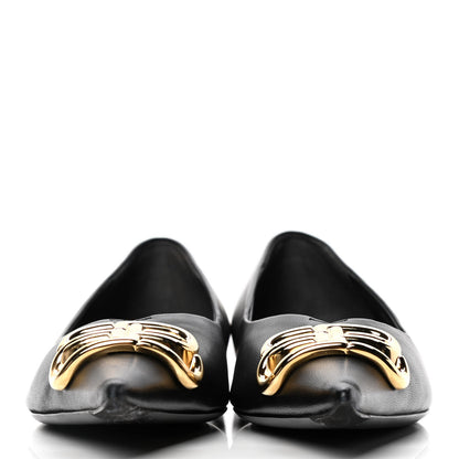 Balenciaga Nappa BB Knife Pointy Toe Ballerina Flats 39.5 Black 2 of 5