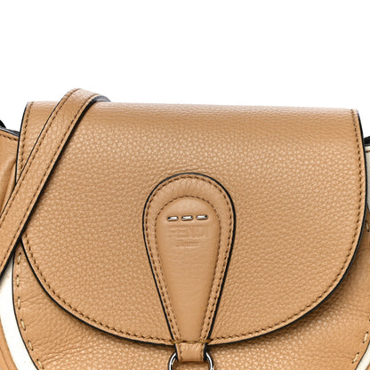 Fendi Calfskin Romano Selleria Round Saddle Bag Miele Scuro Grezzo 6 of 9