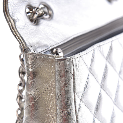 Chanel Metallic Aged Calfskin Quilted Jumbo Single Flap Silver 11 of 23