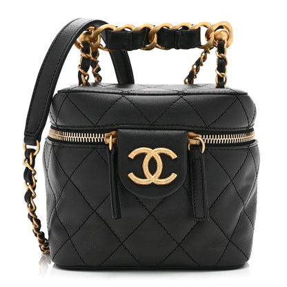 Chanel Calfskin Quilted Small Vanity Case With Chain Black 1 of 11