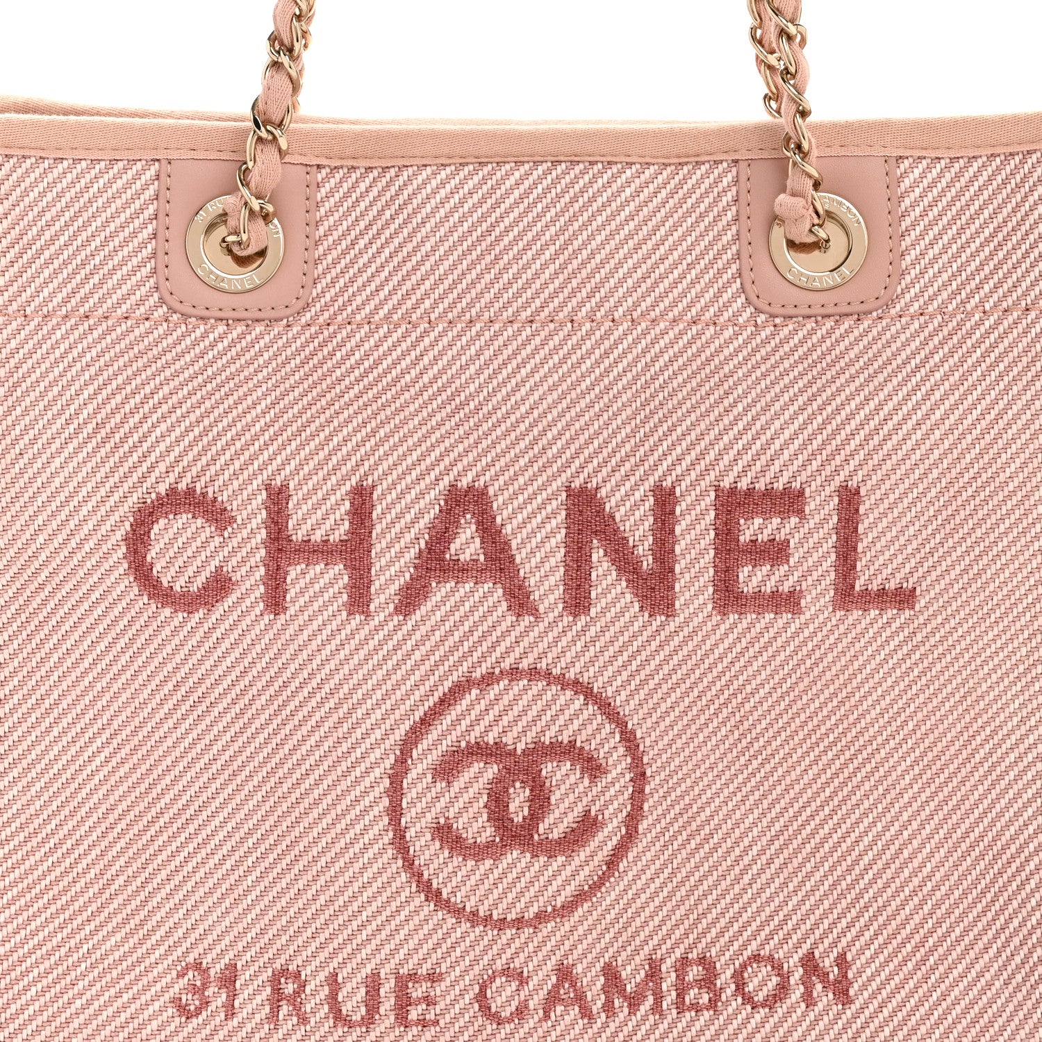 Chanel Mixed Fibers Calfskin Small Deauville Tote Rose Pink 8 of 12