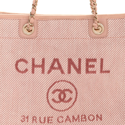 Chanel Mixed Fibers Calfskin Small Deauville Tote Rose Pink 8 of 12