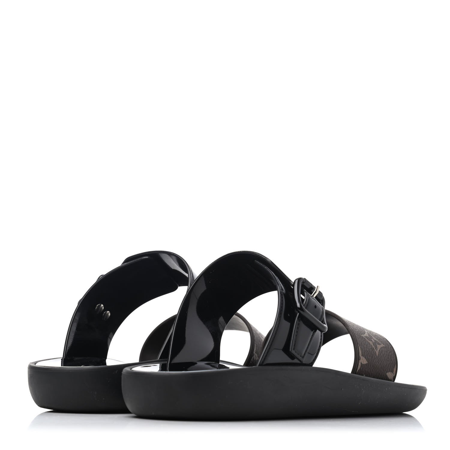 Louis Vuitton Monogram Sunbath Flat Mule Sandals 39 Black 3 of 4