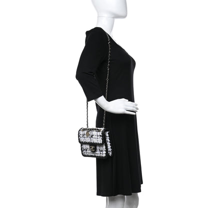 Chanel Tweed Braided Calfskin Mini My Own Frame Flap Grey Black 2 of 9