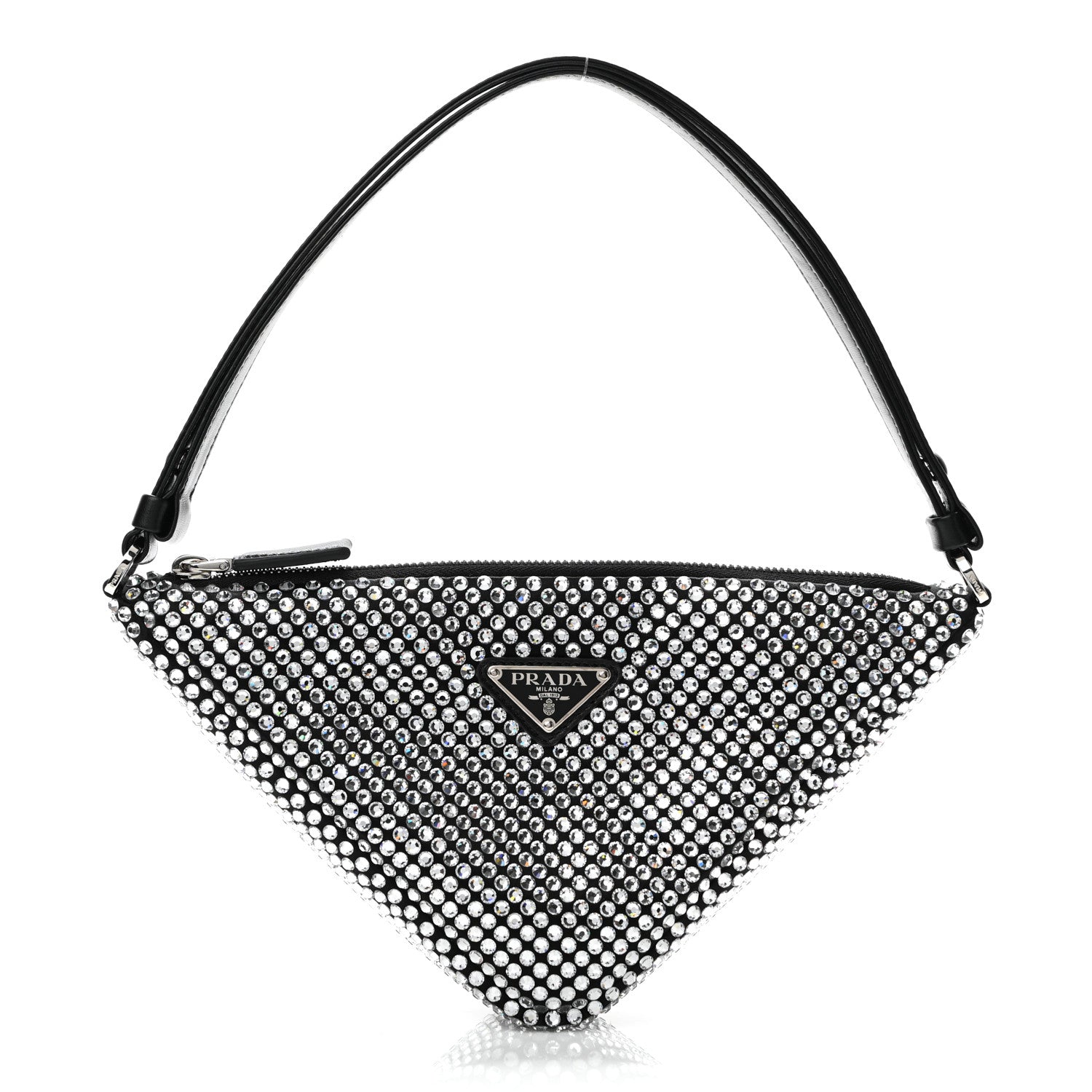 Prada Satin Crystal Triangle Pouch Cristal 1 of 11