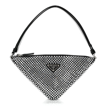 Prada Satin Crystal Triangle Pouch Cristal 1 of 11