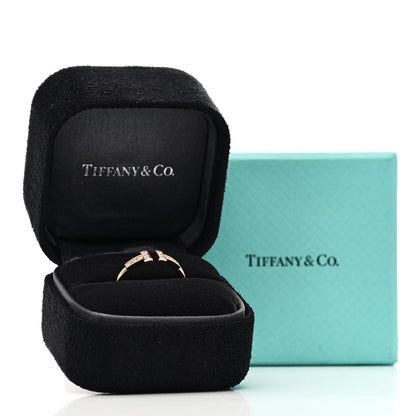 Tiffany 18K Rose Gold Diamond T Wire Ring 50 5.5 5 of 5