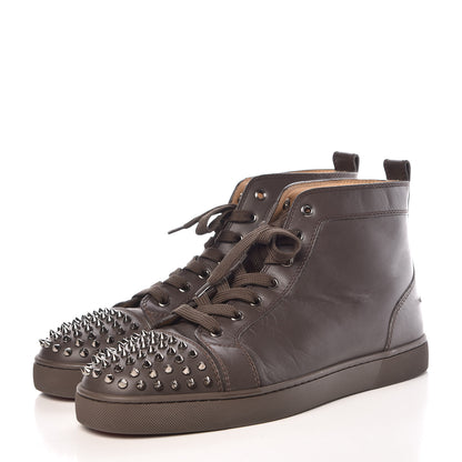 Christian Louboutin Calfskin Spikes Mens Lou Flat Sneakers 43.5 Grey 3 of 12