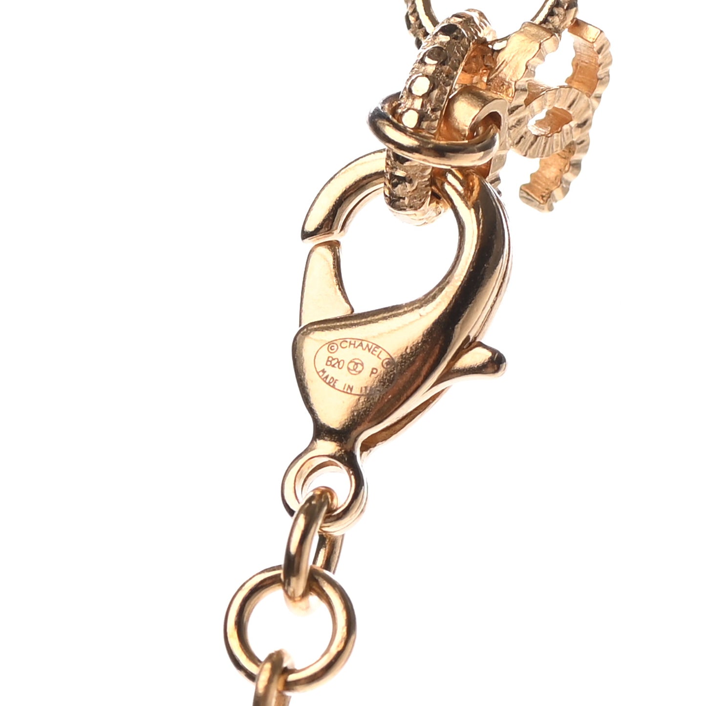 Pearl Crystal 90's Icon CC Necklace Gold