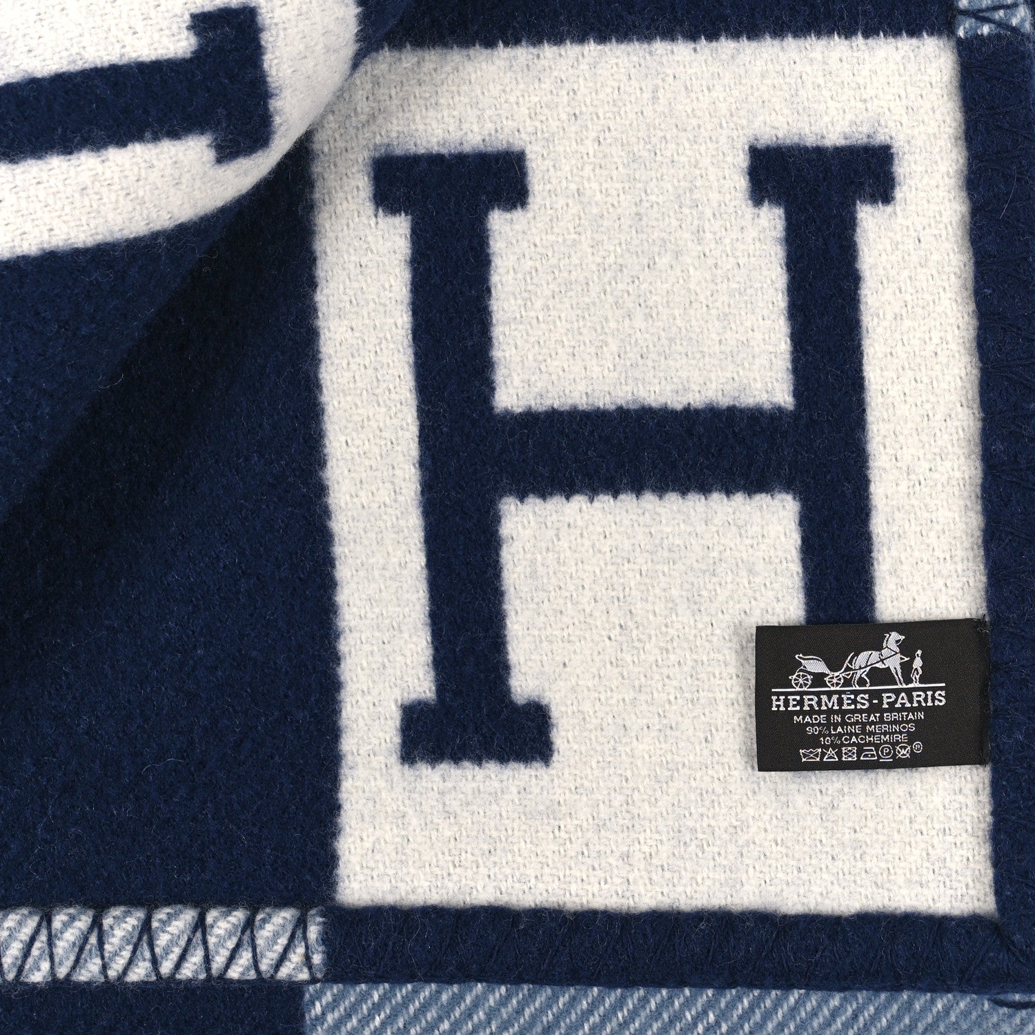Hermes Wool Cashmere Avalon III Blanket Caban Ecru 3 of 3