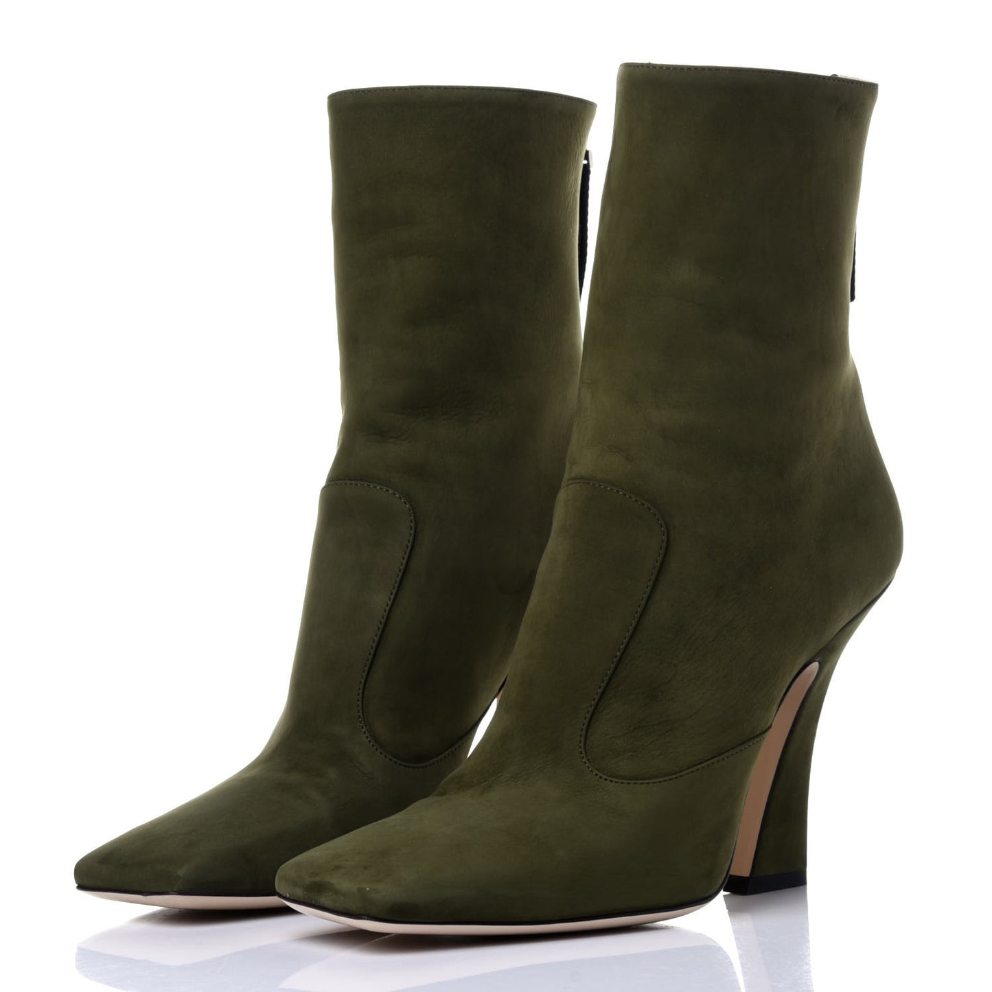 Suede FFreedom High Heel Ankle Boots 39 Green