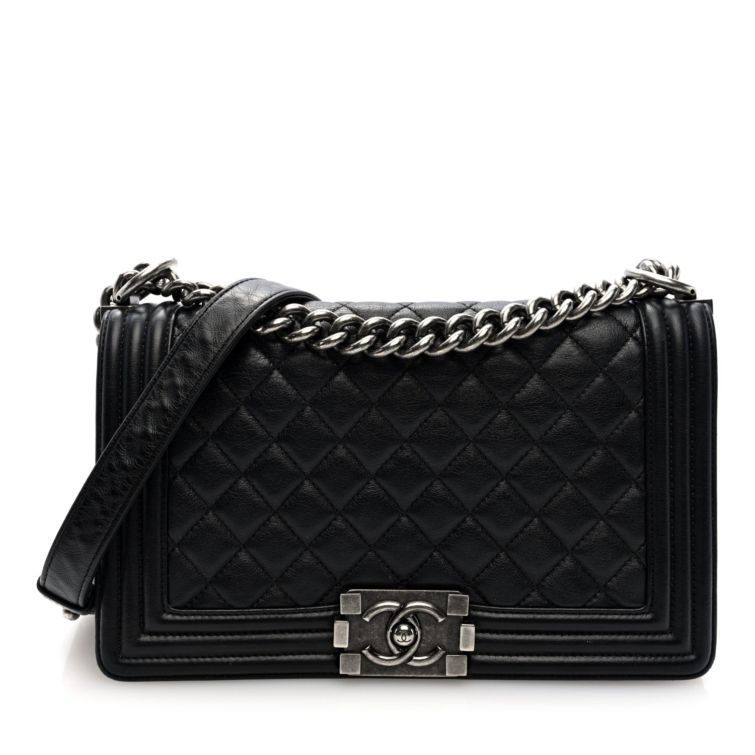 Chanel Calfskin Quilted Medium Boy Flap Black 1 of 10