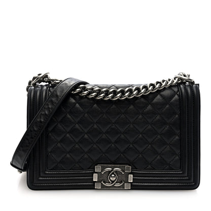 Chanel Calfskin Quilted Medium Boy Flap Black 1 of 10