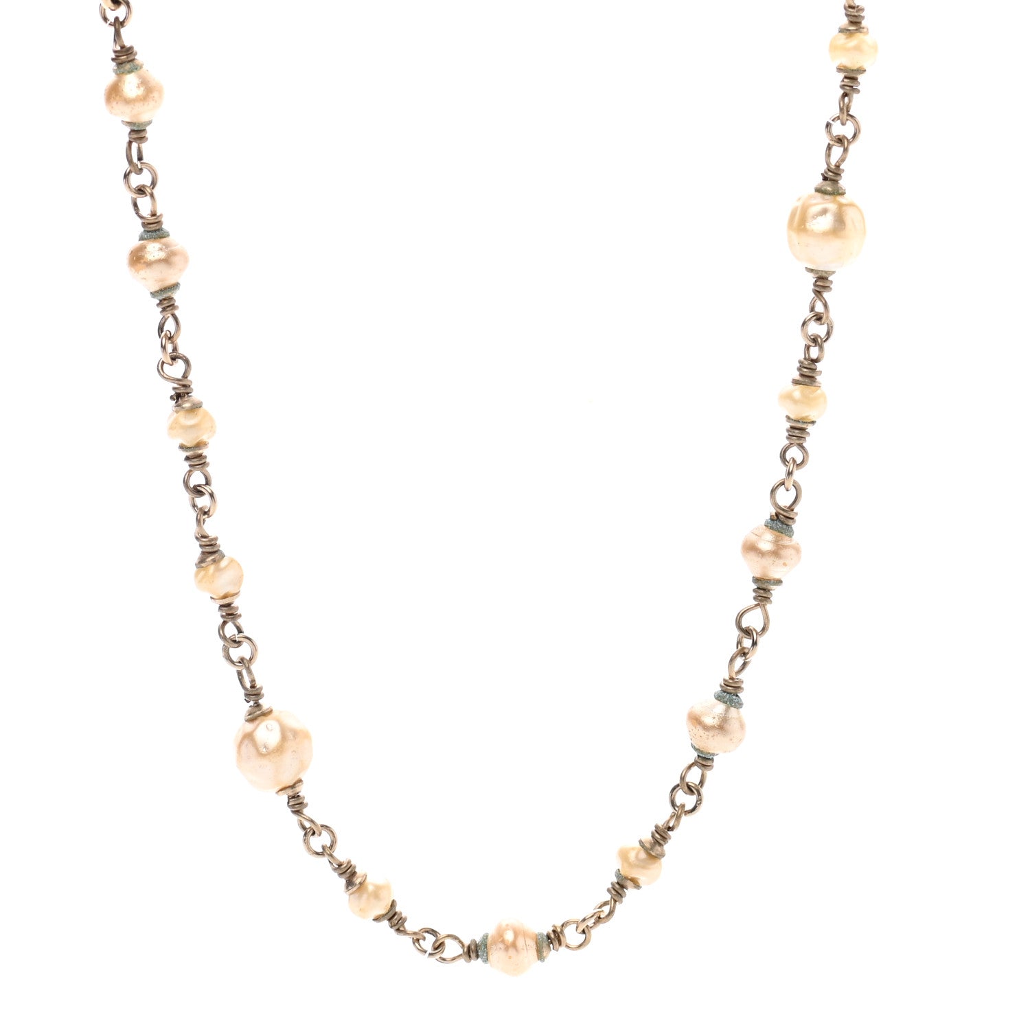 Chanel Pearl CC Long Necklace Gold 3 of 6