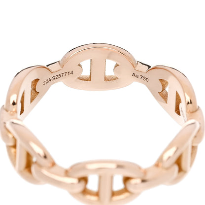 Hermes 18K Rose Gold PM Chaine d'Ancre Enchainee Ring 50 5.25 6 of 7
