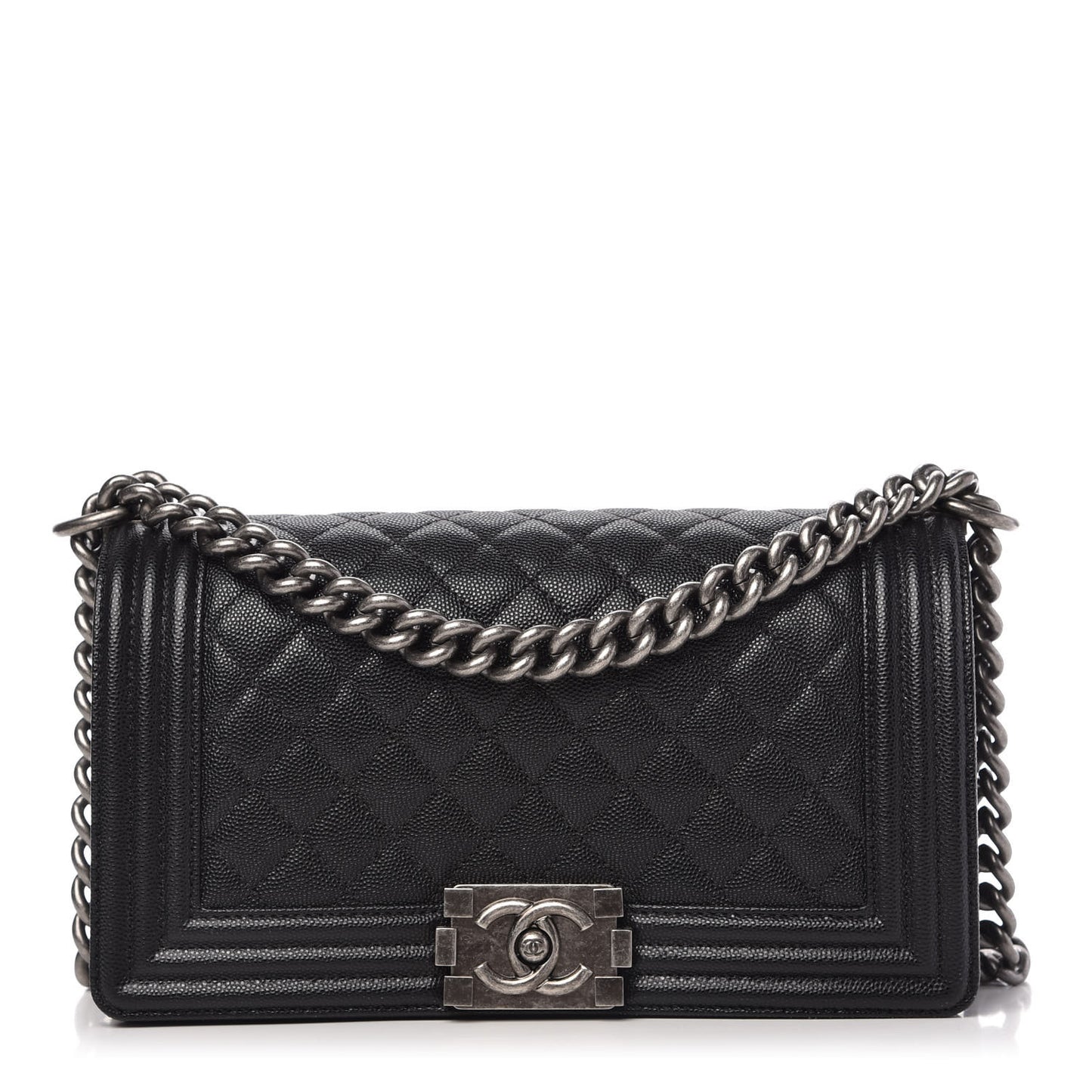Caviar Quilted Medium Boy Flap Black