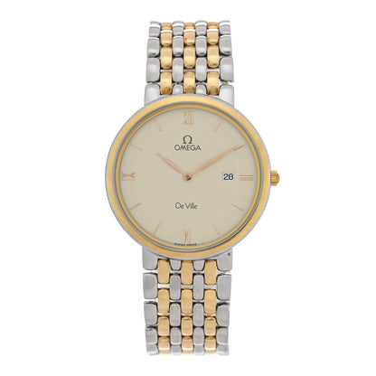 Omega Stainless Steel 18K Yellow Gold 32mm De Ville Quartz Watch Champagne 796.2379 1 of 4