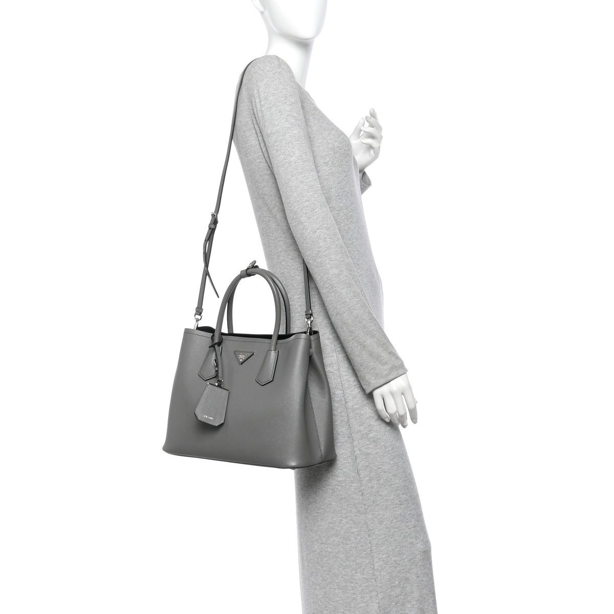 Saffiano Cuir Medium Double Bag Marmo