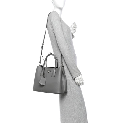 Prada Saffiano Cuir Medium Double Bag Marmo 2 of 14