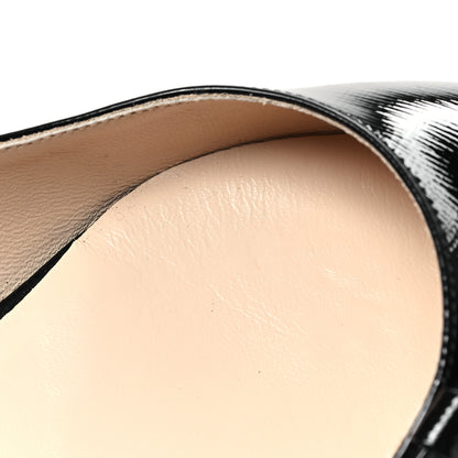 Prada Saffiano Vernice Slingback Bow Flats 36 Black 8 of 9