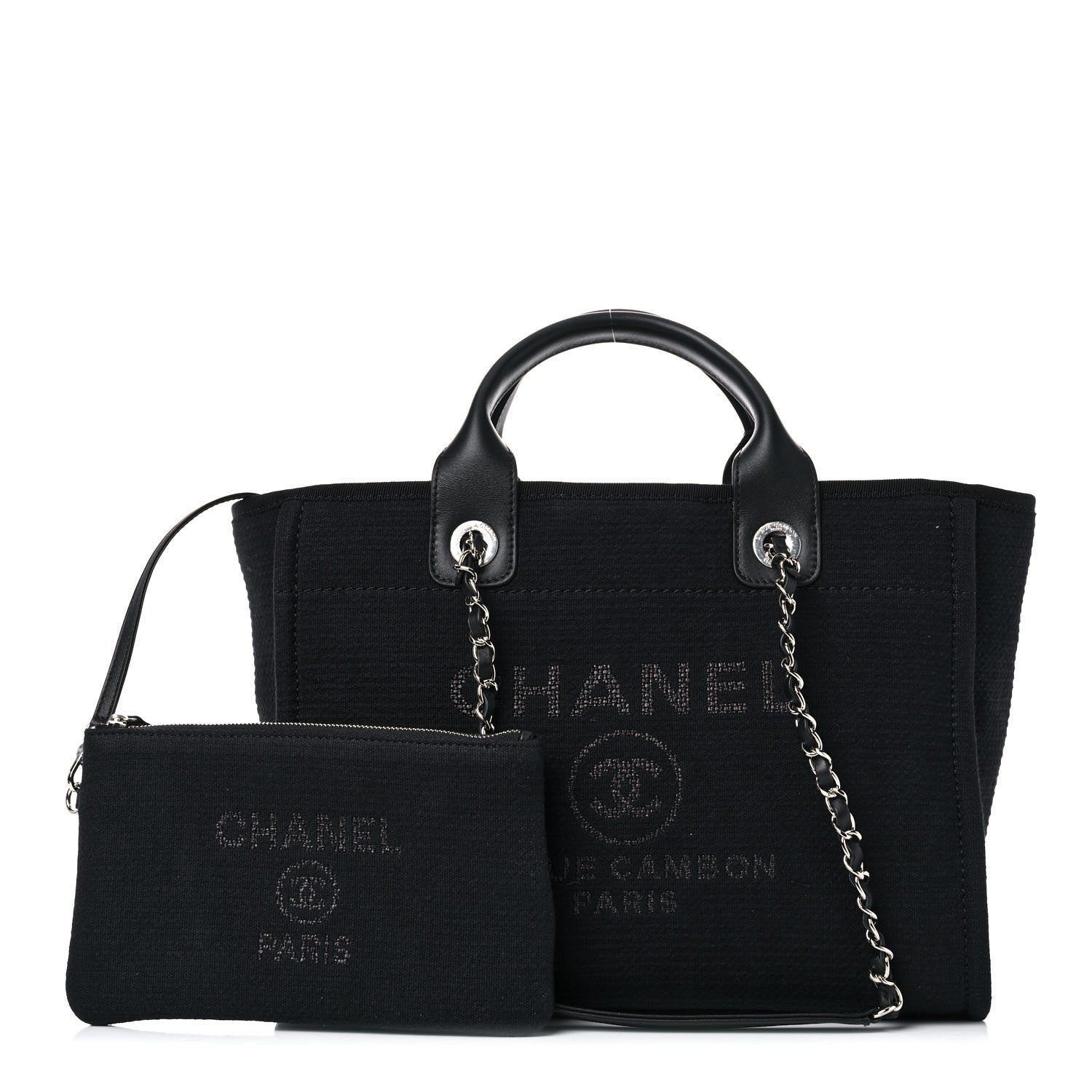 Chanel Mixed Fibers Small Deauville Tote Black 3 of 11
