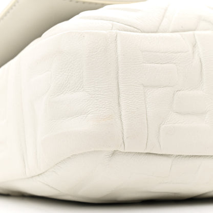 Fendi Nappa FF 1974 Embossed Large Baguette White 10 of 11