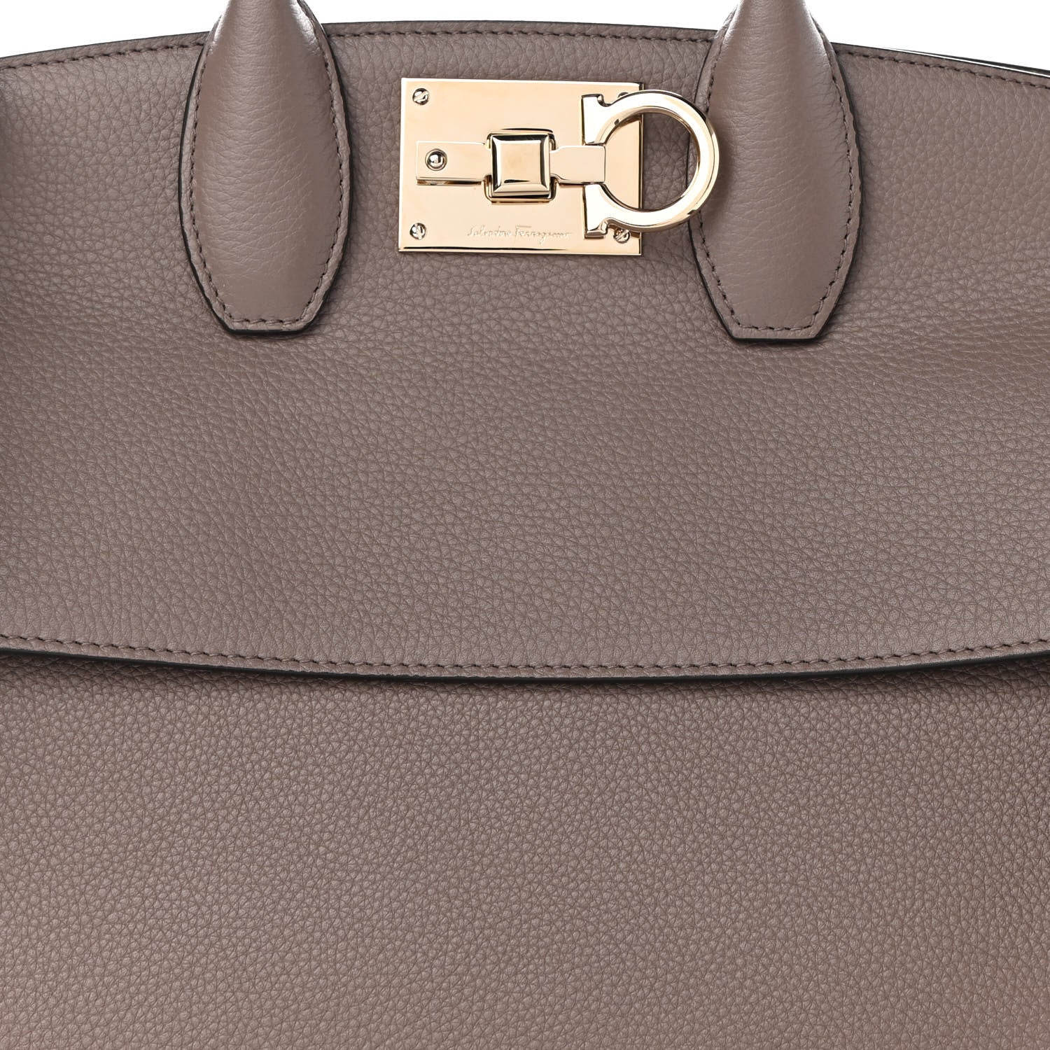 Salvatore Ferragamo Calfskin Studio Bag Caraway Seed 7 of 9