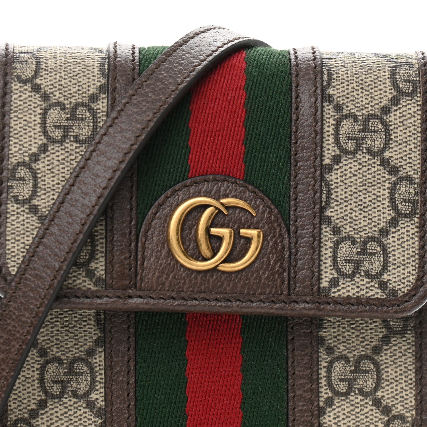 Gucci GG Supreme Monogram Web Mini Ophidia Crossbody Bag Beige New Acero 7 of 10
