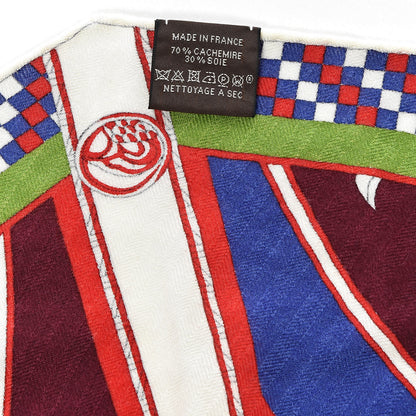 Hermes Cashmere Silk Harnais Francais Remix Losange Scarf MM 6 of 6