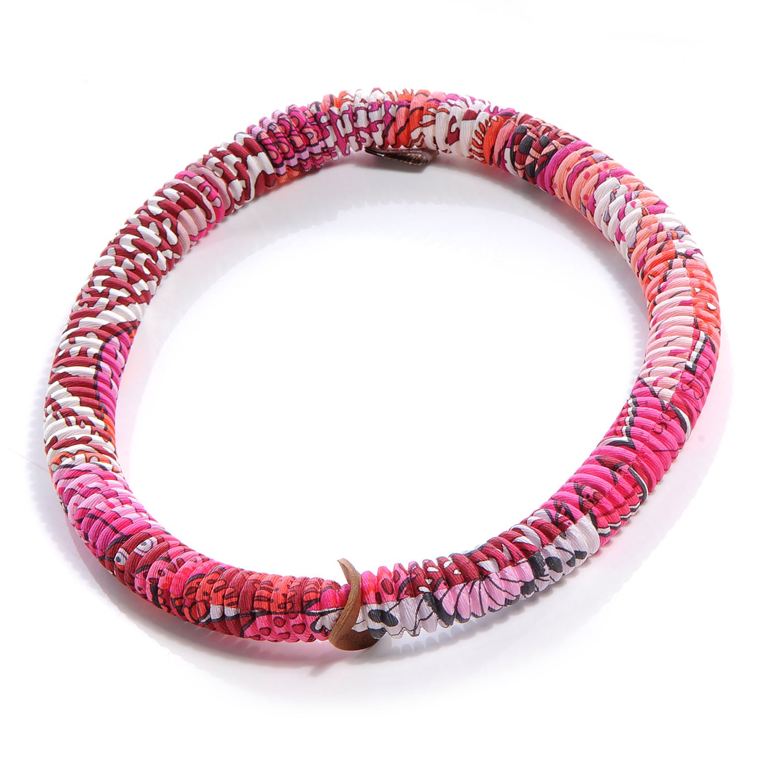 Hermes Silk Collier Plisse En Soie Petit H Pleated Necklace 3 of 6