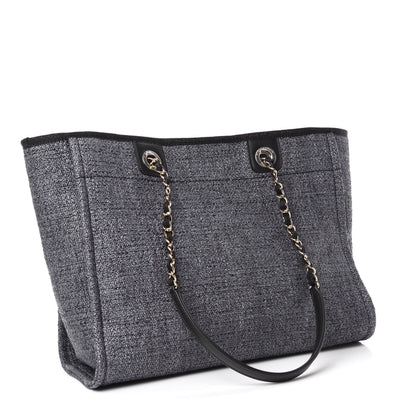 Chanel Woven Straw Raffia Small Deauville Tote Charcoal 3 of 10