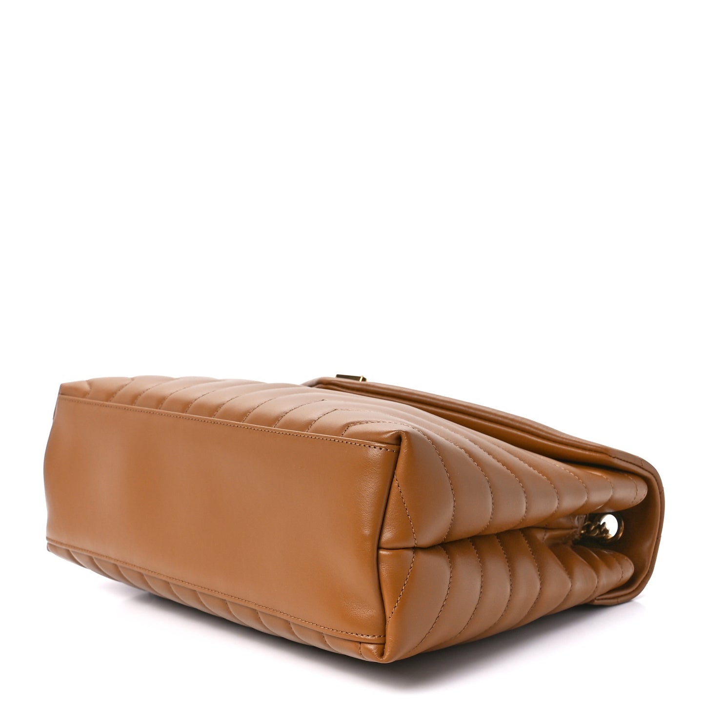 Calfskin Y Quilted Monogram Medium Loulou Chain Satchel Dark Natural