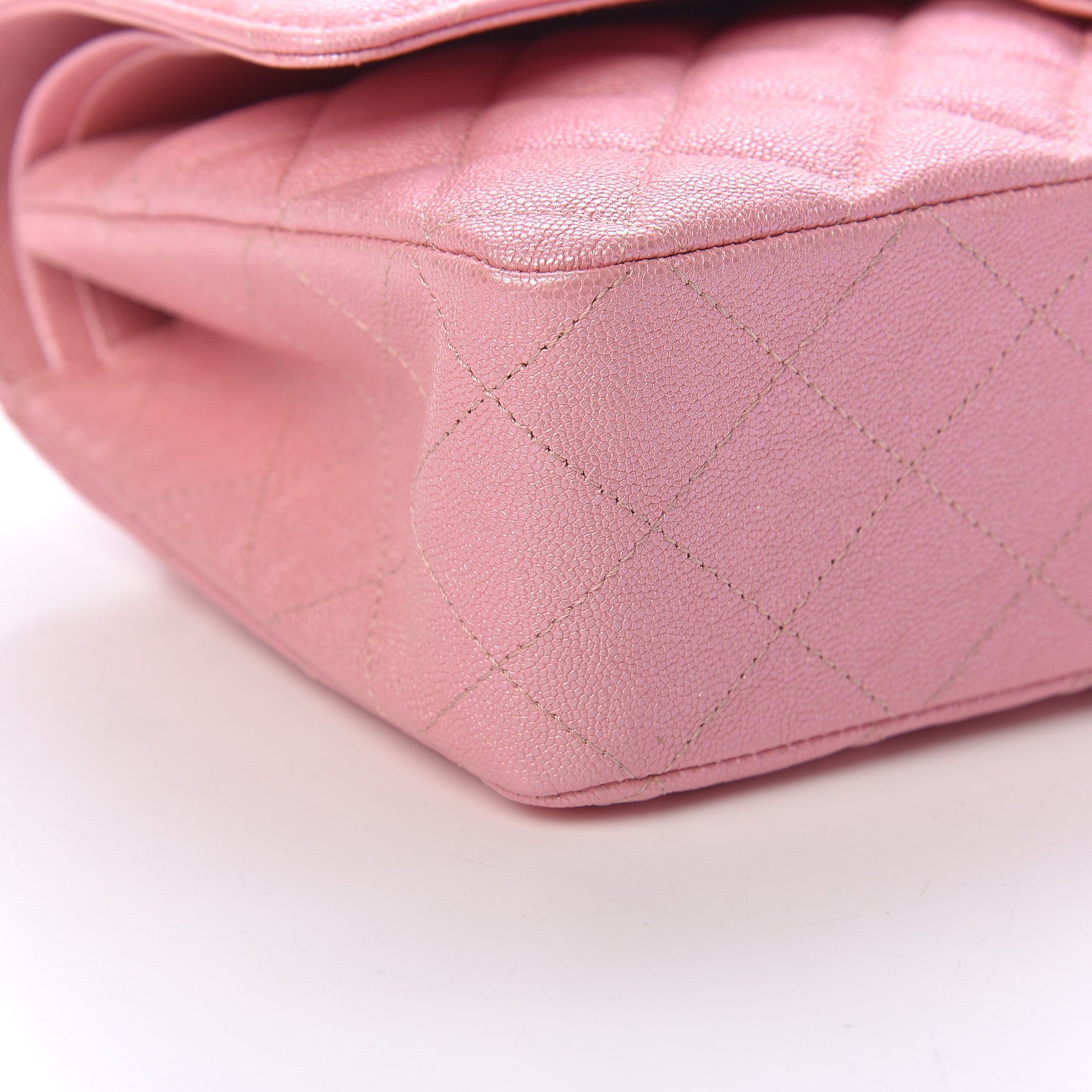 Chanel Iridescent Caviar Quilted Medium Double Flap Rose Pink 5 of 10