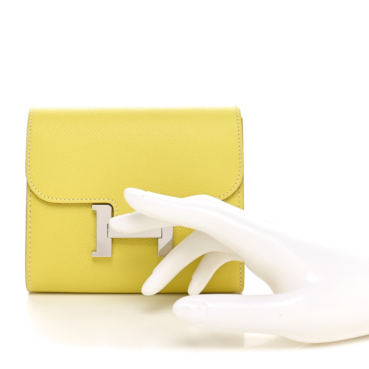Hermes Epsom Constance Short Wallet Lime 2 of 7