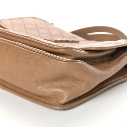 Saint Laurent Crinkled Calfskin Matelasse Monogram Medium Niki Chain Satchel Natural Tan 10 of 10