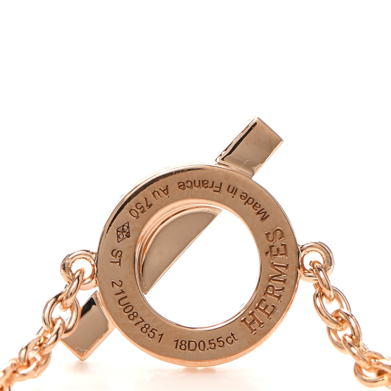 Hermes 18K Rose Gold Diamond Finesse Bracelet ST 4 of 6
