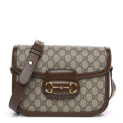 Gucci GG Supreme Monogram Horsebit 1955 Shoulder Bag Beige Brown Sugar 1 of 9