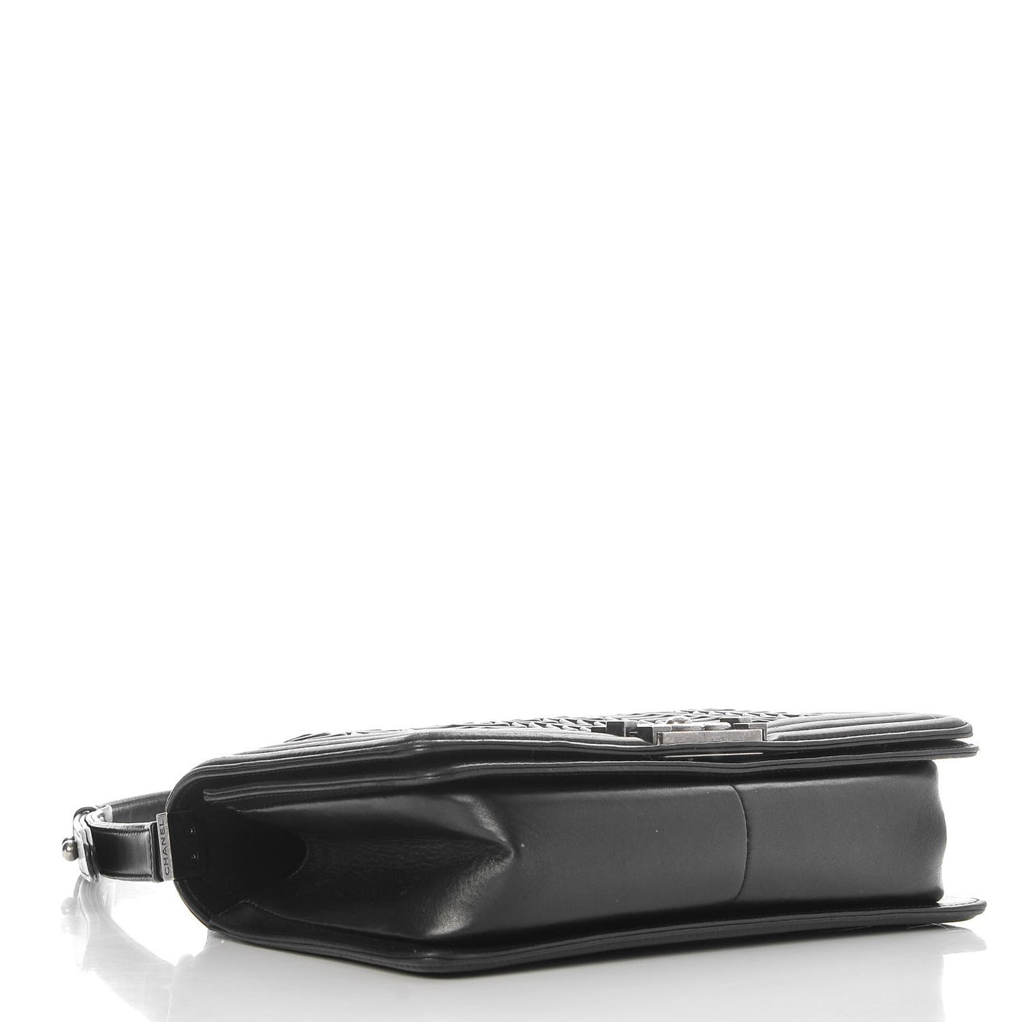 Lambskin Pleated Medium Boy Flap Black