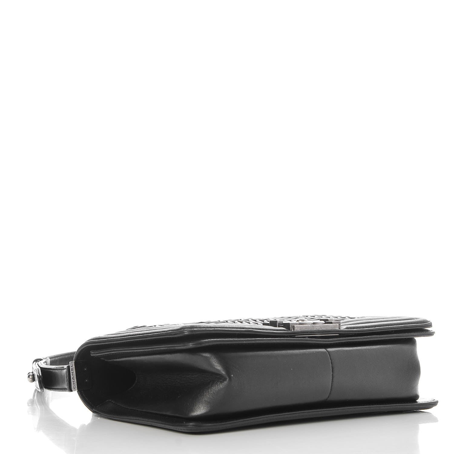 Chanel Lambskin Pleated Medium Boy Flap Black 4 of 11