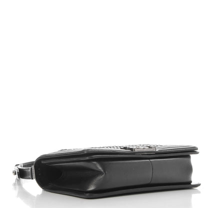 Chanel Lambskin Pleated Medium Boy Flap Black 4 of 11