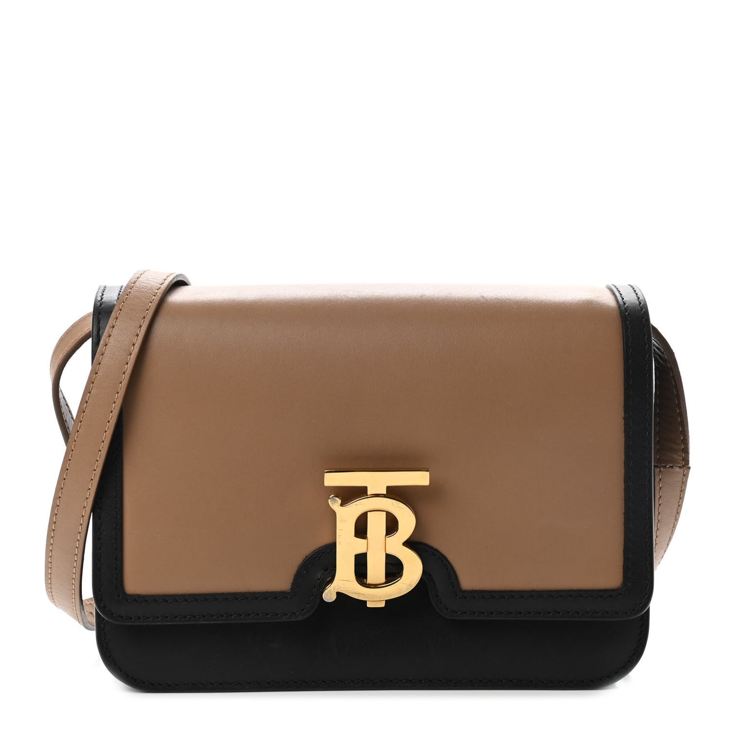 Calfskin Small TB Envelope Clutch Bag Malt Brown