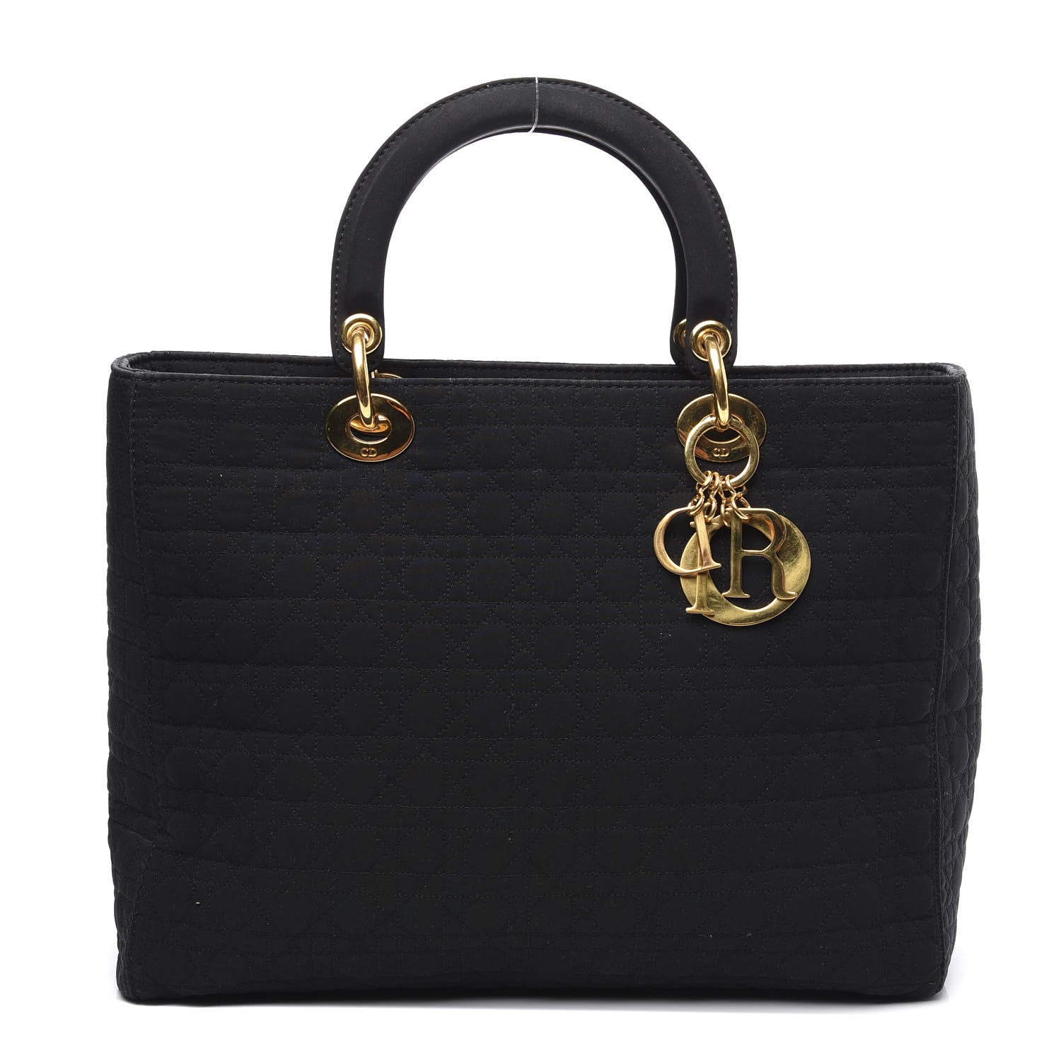 Christian Dior Nylon Cannage Large Lady Dior Black 1 of 11