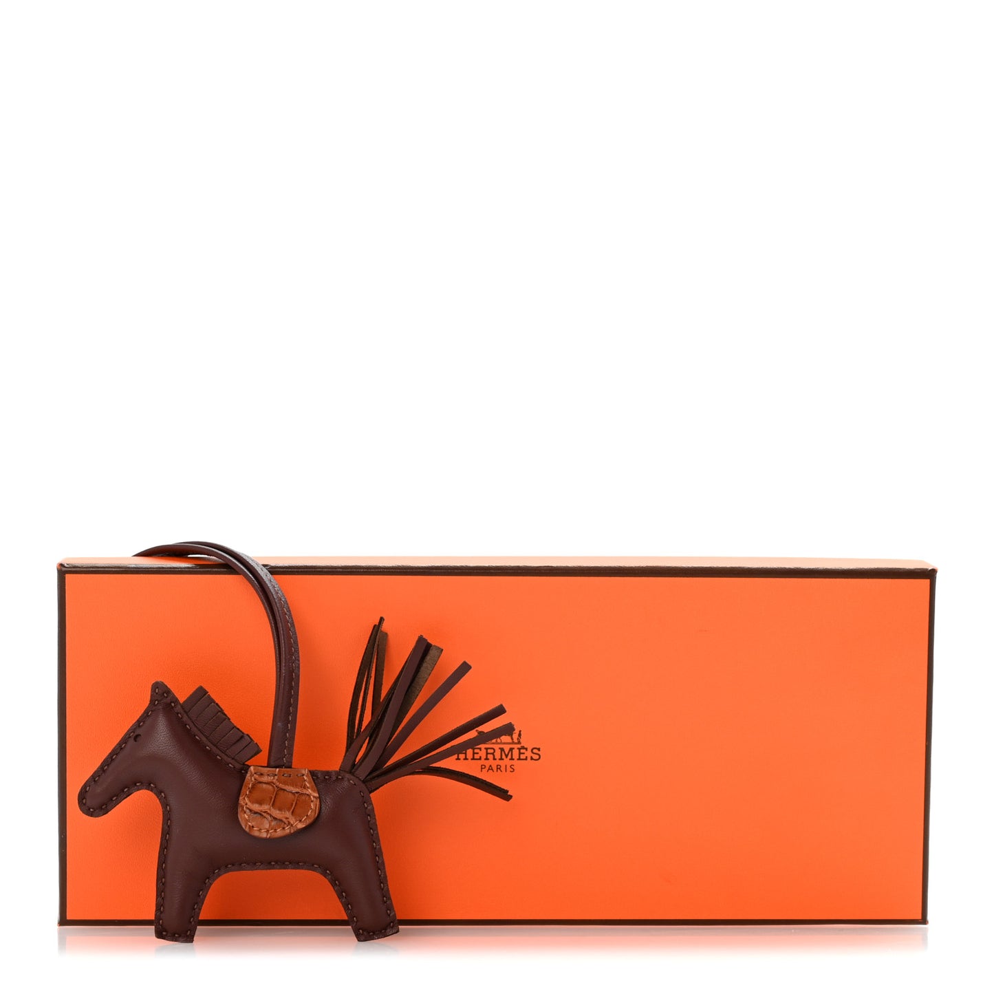 Milo Lambskin Matte Alligator Touch Grigri Rodeo Horse Bag Charm PM Terre Gold