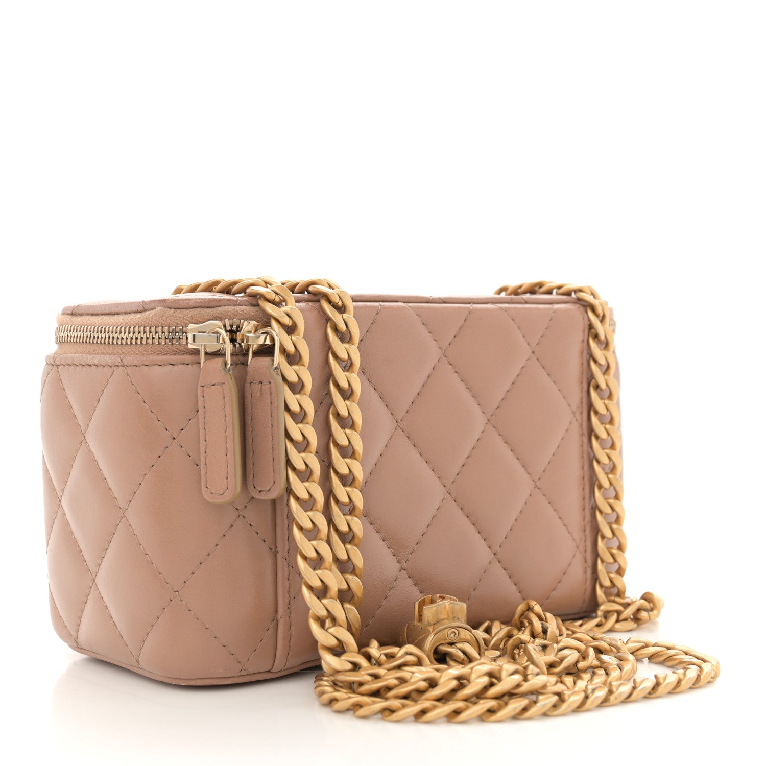 Chanel Lambskin Quilted Small Pillow Crush Vanity Case With Chain Beige 3 of 12
