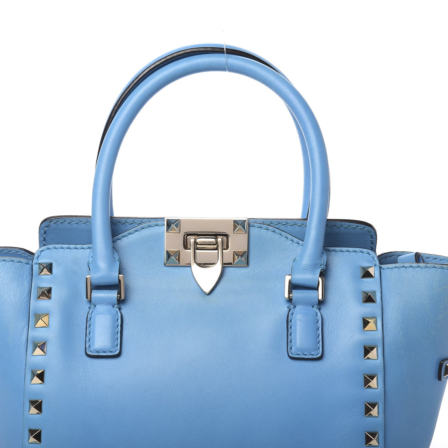 Valentino Garavani Vitello Mini Rockstud Double Handle Tote Parrot 14 of 15