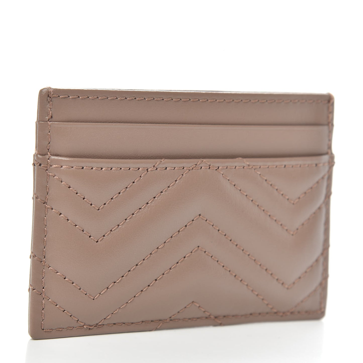 Calfskin Matelasse GG Marmont Card Holder Porcelain Rose