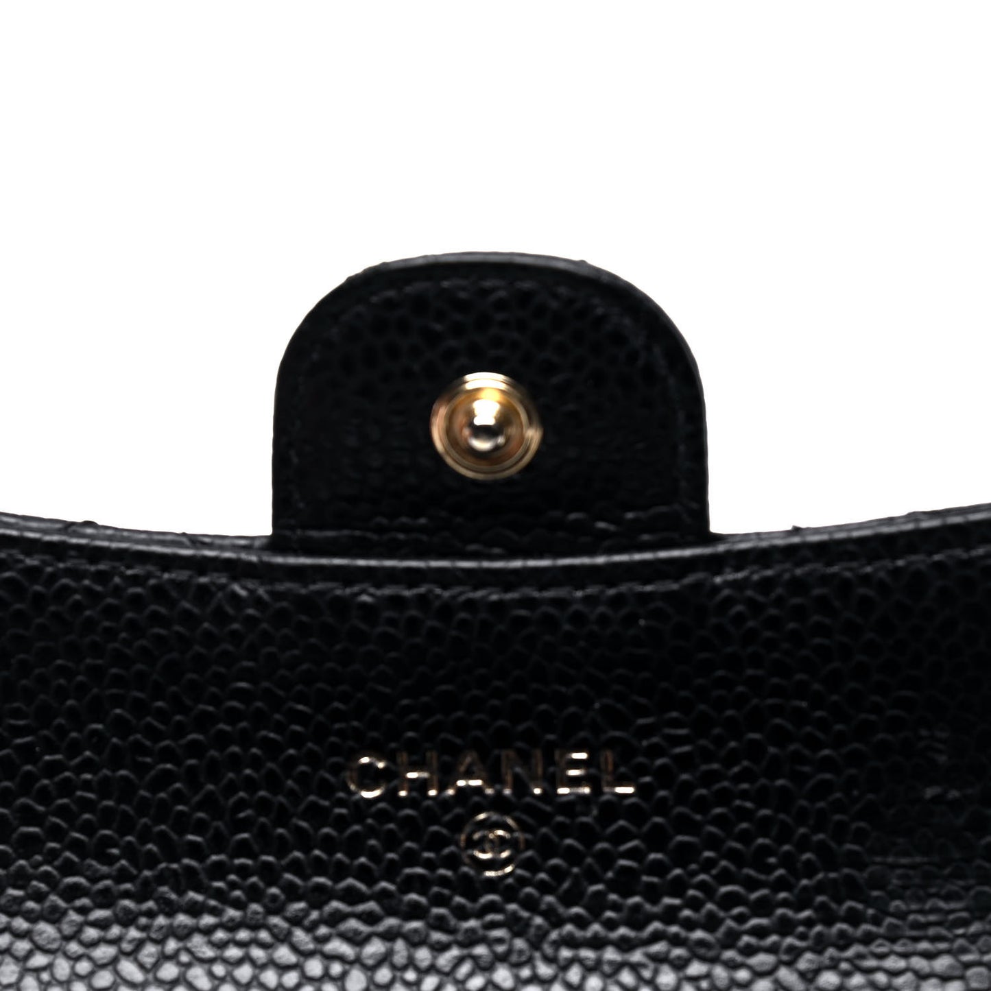 Caviar Quilted Flap Card Holder Black