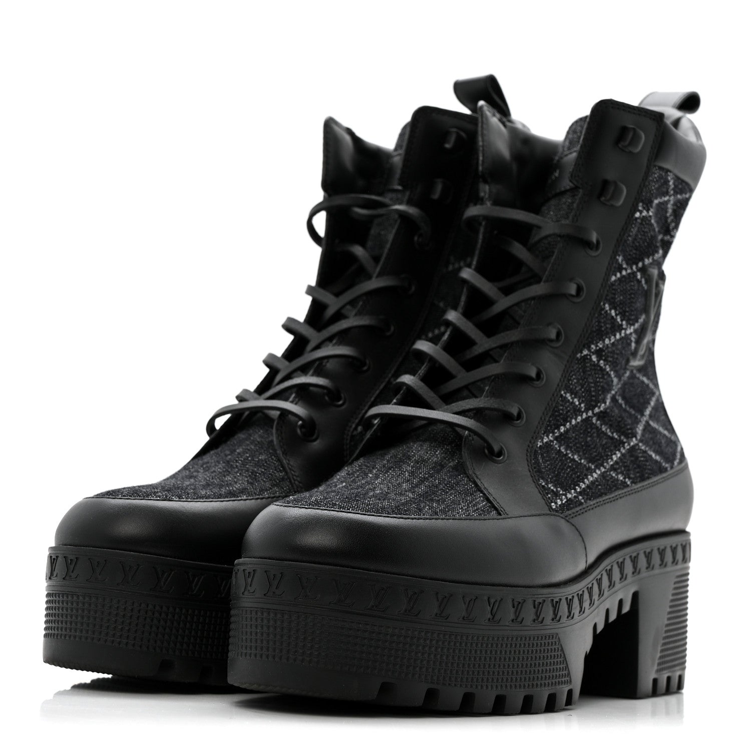 Louis Vuitton Denim Malletage Laureate Platform Desert Boots 39 Dark Blue 4 of 9