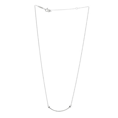 Tiffany Sterling Silver Small T Smile Pendant Necklace 2 of 4