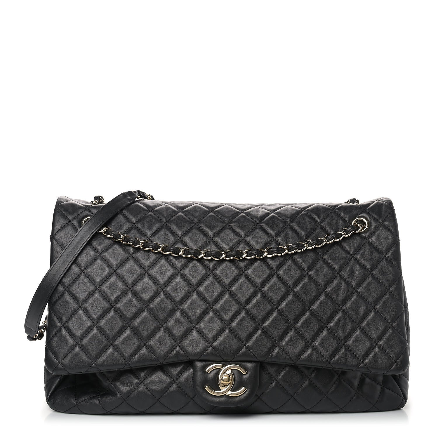 Chanel Calfskin Quilted XXL Travel Flap Bag Black 1 of 12